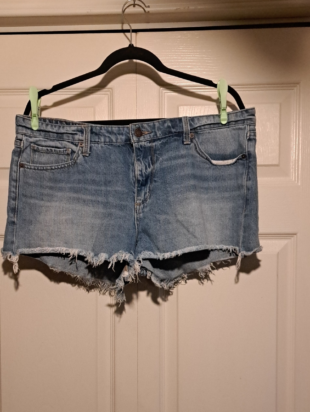 ☘️Lucky Brand-Light Blue Frayed Denim Cutoff Shorts With Strech Style & Comfort